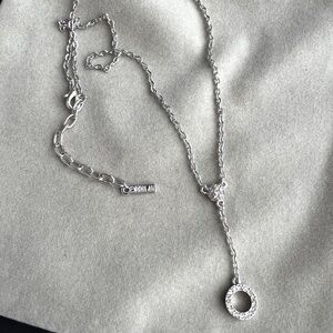 Elegant D’orlan Silver Necklace with Crystal Accents